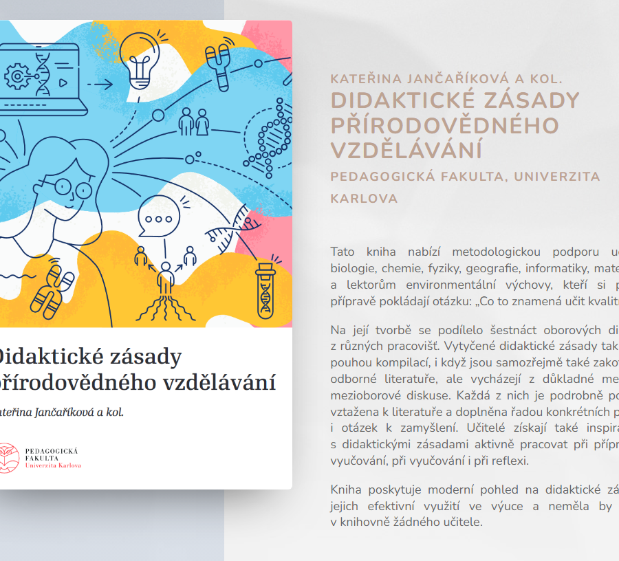 Vyšla kniha Didaktické zásady přírodovědného vzdělávání