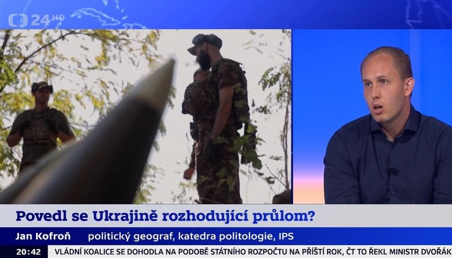 Vystoupení politického geografa dr. Kofroně v pořadu 90´na ČT24