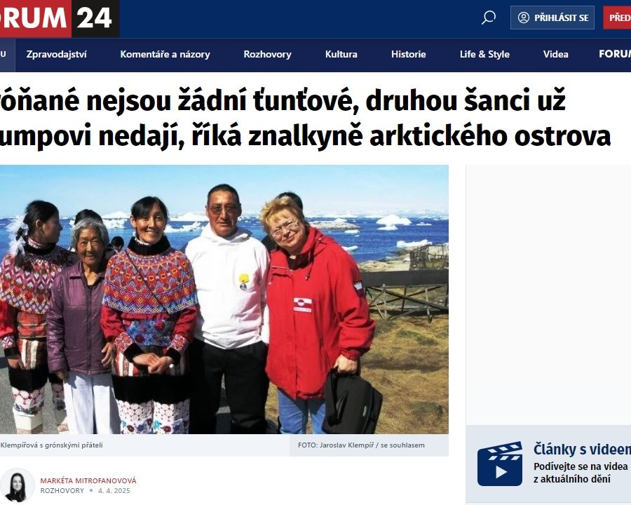 Gróňané nejsou žádní ťuňťové říká Alena Klempířová v rozhovoru pro Forum 24