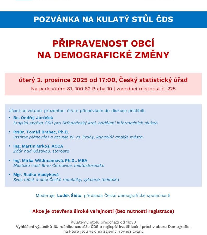 Kulatý stůl na téma “Připravenost obcí na demografické změny”