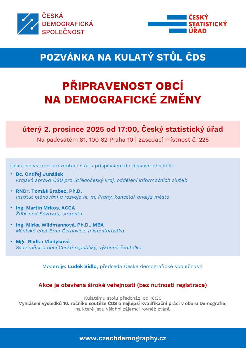 Kulatý stůl na téma “Připravenost obcí na demografické změny”